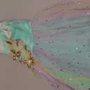 IBTOM CASTLE Flower Girl Sleeveless 3D Butterfly Pearl Sequins Rainbow Tulle Long Dress Kids Wedding Formal Pageant Ball Gown (Green) 150