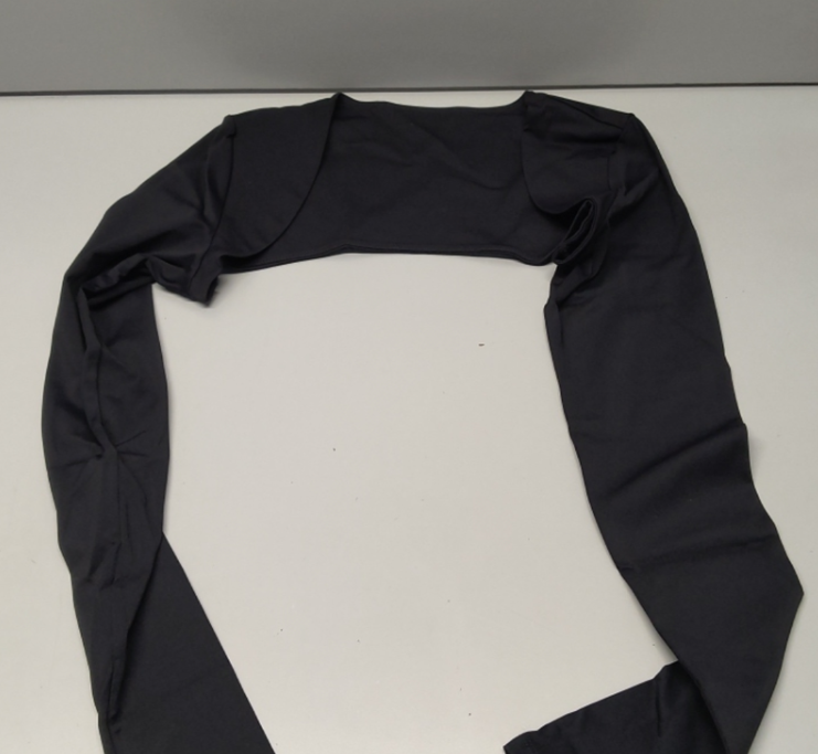 Hiball Workout Bolero Shrug Crop Top Long Sleeve Women, Sports Shrug Cropped Shirts, Cooling Shawl Arm Sleeves, Black, Size XL