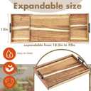 Lounsweer Acacia Expandable 32 Inch Large Charcuterie Board for Party with Handles and Knife Set XL Wood Serving Tray Long Cheese Platter for Gatherings Entertaining House Warming Gift