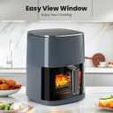 Air Fryer, 6QT Square Airfryer with Visual Window, 400F Fast Heating Air Fryers Oven with Timer, Auto-Off, Non Toxic & Non Stick, Multiple 12 Modes for Roast, Bake, Dehydrate, Fry, Reheat, 6l