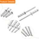 uxcell 50Pcs 3/16" x 5/8" 304 Stainless Steel Round Head Double-Drum Blind Rivets, Pull Nail Drum Type Blind Rivets for DIY, Sheet Metal, Automotive Repairs, Furniture, Boat (Silver)