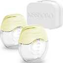 Electric breast pump Wearable models GLE10, hands free breast pump, Invisible & Lightweight Design, 3 Modes & 8 Levels, Portable Electric with 19/21/24mm Options, Includes Travel Suitcase(Yellow 2PCS)