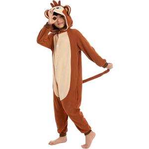 Spooktacular Creations Halloween Child Monkey Jumpsuit for Kids, Toddler Halloween Dress Up, Animal Plush Costume (10-12)