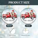 6 x Horse Ornament 2025, Merry Horsemas Christmas Ornament  Red Truck with Horse Wearing Santa Hat  Ceramic Tree Decoration with Gift Box  Holiday Farmhouse Ornament for Horse Lovers