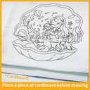 SNEILJOY Kids Fabric Art Kit with 2 Pillowcases (Dinosaur & Mermaid) & 8 Non-Fading Markers, 15.5x15.5 in, Birthday Gifts for 6 Year Old Boys and Girls