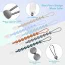 6-Pack Silicone Pacifier Clips for Baby Boys and Girls - One-Piece Beads, Rust-Free Holders, Teething Relief, Baby Necessities, Newborn Safe Baby Essentials