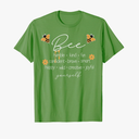 Women Cute Bee Graphic Tee Shirts Short Sleeve Inspirational Funny Letter Print Summer Loose Tee Tops (Size S )