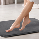 Clara Clark 1 Piece Bathroom Rugs Bath Mat Set, Velvet Memory Foam Bath Mats for Bathroom - Non-Slip, PVC Backing Bath Rugs, Washable - Dries Quickly, Grey