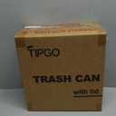 TIPGO Slim Bathroom Trash Can with Lid Soft Close, Step Pedal, 6 Liter / 1.6 Gallon Stainless Steel Trash Bin, Small Garbage Cans for Bedroom, Office, Kitchen (Matte Black)