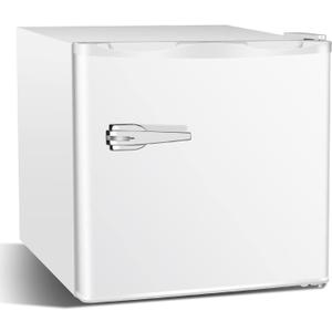 Antarctic Star 1.2 Cu.Ft Mini Upright Freezer, Compact Refrigerator with Adjustable Thermostat & Removable Shelves, Freestanding Small Freezer for Home Kitchen Office Garage, White