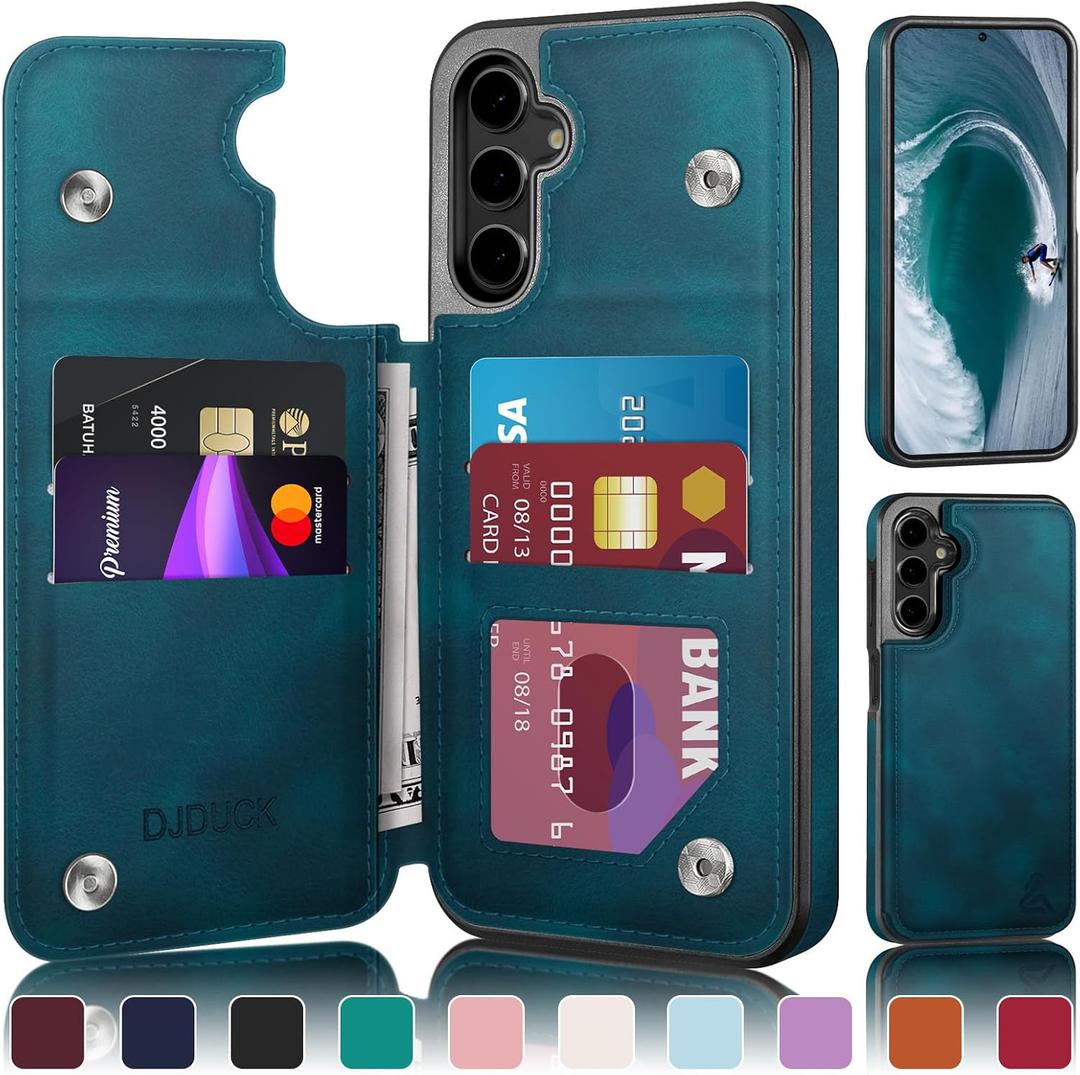 Designed for Samsung Galaxy S25 Plus Case Wallet with Card Holder, [Magnetic Clasp Cover] [RFID Blocking Leather Protection] Shockproof Women Men Cases for Samsung S25 Plus Teal (S25 Plus case, Teal)
