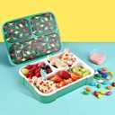 Kids Lunch Box Bag Set - 3D Dinosaur Lunch Bags for Boy with Containers Reusable Complete Lunch Kit Included 3-Compartment Lunchbox Leakproof Insulated Lunchbag Sets for Toddler School Lunch Supplies