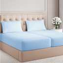 Split King Size 5 Piece Sheet Set - Comfy Breathable & Cooling Bed Sheets Set - Hotel Luxury Bedding for Women, Men, Kids, Teens, Boys & Girls - Deep Pockets and Wrinkle Free - Oeko-Tex - Light Blue (19 - Baby Blue)