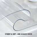 Royhom Clear Table Protector 44 x 96 Inch- 2mm Thick Plastic Table Cover, Clear Table Cover Protector Rectangle, Waterproof PVC Desk Mat for Coffee Table, Writing Desk, Dining Room, Dresser