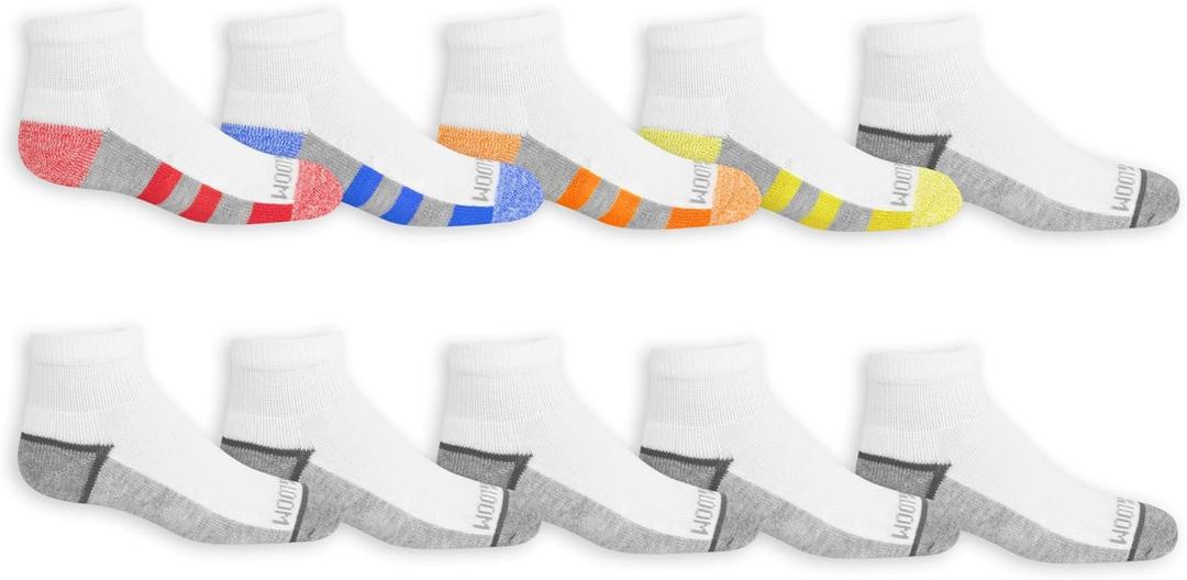 Fruit of the Loom boys Half Cushion Socks 10 pairs