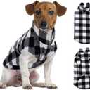 ASENKU Dog Sweater, Plaid Fleece Dogs Vest, Soft Warm Pet Clothes, Cold Weather Puppy Jacket, Comfortable Pullover Shirt for Tiny & Small Dog Breeds Only (Large)