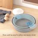 4-in-1 Baking Tools Set, Large Size, Flour Sifter, Egg Separator, Mixing Bowl, Dough Scraper, Multi-purpose Plastic Baking Tools for Making Pastry Biscuit, Space-Saving Bread Baking Tools,14.5