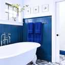 COZYART Royal Blue Bath Towels Set 6 Piece, 2 Bath Towels 2 Hand Towels 2 Washcloths, Luxury 100% Turkish Cotton 650GSM Hotel Quality, Soft, Absorbent, Towel Sets for Bathroom