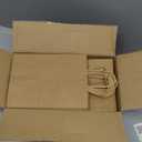 Joybe 100 Pack 5.95x3.25x8 Inch Small Brown Paper Bags with Handles Bulk, Kraft Paper Gift Bags for Birthday Party Favors Grocery Retail Shopping Business Goody Craft Sacks (Plain Natural, 100pcs)