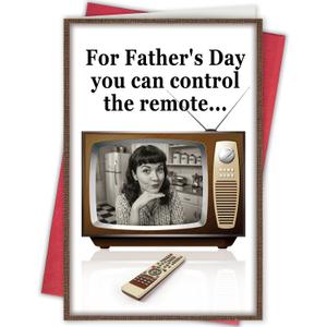 8 x Funny Father's Day Card for Dad, Dad Joke Father's Day Card, Humorous Remote Control Joke Card for Father from Son Daughter Kids, (card mix)