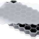 True Honeycomb Silicone Ice Tray with Lid, Flexible Cube Mold for Mini Ice Cubes, Jello Shots, Candles, or Mini Soap, Durable Silicone Mold for Creative Bar Cart Accessories, Home Bar Gifts, Set of 1