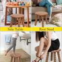 Masupu Solid Wooden Step Stool for Adults Kids, 11 inch Small Foot Stool, Non-Slip One Step Stool, Sturdy Foot Stool for Bathroom, Bedroom, Kichen, Plant Stand(Walnut Brown)