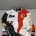 Glitrandi Varsity Jacket for Women Jacket with Patches Cropped Bomber Leather Jacket Woman Winter Spring 2025 S