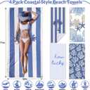 Frienda 4 Pack Microfiber Oversized Lightweight Beach Towel 71x32 in for Women Men Microfiber Quick Dry Sand Free Ocean Coastal Towels for Beach Pool Travel(Coral)