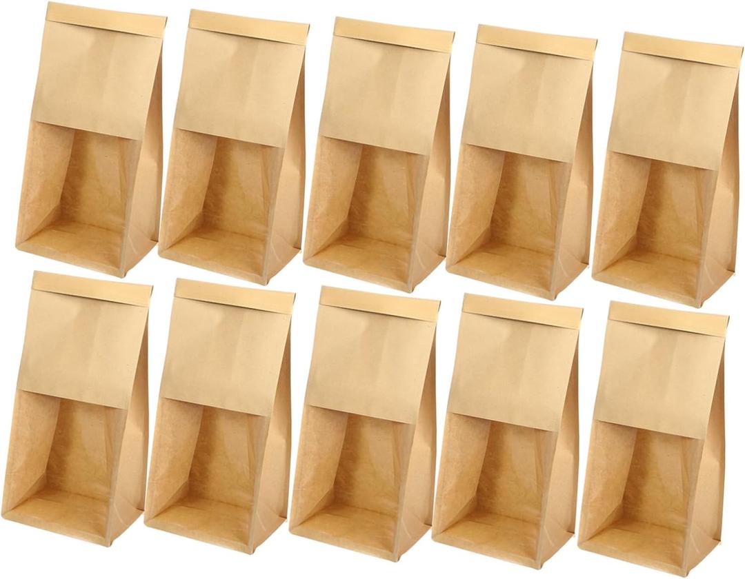 50pcs Paper Bread Bags Self Sealing Strip Storage for Homemade Bakery Loaf