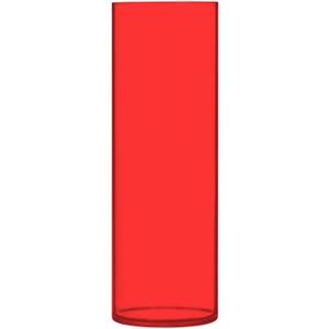 YETTASBIN Red Plastic Cylinder Flower Vase for Plants Bouquet, 1 Pack Unbreakable Tall Clear Vase for Wedding Centerpieces Home School Office Decor, 11.8 x 3.9 Inch