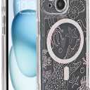 for iPhone 14 Case Clear Magnetic, Compatible with MagSafe, Ocean Marine Animals Pattern, Slim Shockproof Camera Lens Protection Phone Case for Women Men 6.1" - Pink