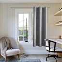 ChrisDowa Small Window Curtains 50 inches Long for Bedroom - Grommet Short Thermal Insulated Room Darkening Curtains for Kitchen (1 Panel, Light Grey, 29 x 50 Inch)