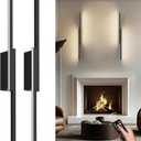 Aipsun Symmetrical Black Battery Operated Wall Sconce Set of 2, 10,000mAh Rechargeable Wall Sconce Lighting Dimmable Wireless Wall Lights for Living Room,Bedroom (2 Pack)