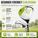 PGM Kids Junior Golf Clubs Ages 3-12, 5-Club Beginner Set Stand Bag Green, Height:3'1''-3'9''