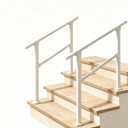 Hand Rails for Outdoor Steps，Stair Handrail & Indoor Stair Railing Kit，Railings for Outdoor Steps for Fence & Outdoor Steps (2, White-Straight, 3 Step)