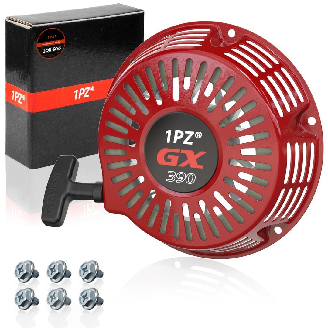 1PZ 2QX-SG6 Recoil Starter Pull Start Replacement for Honda GX340 GX390 GX610 GX620 11hp 13hp 28400-ZEE3-W01ZA Generator Replaces