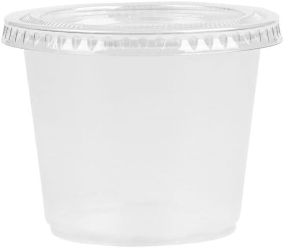 Portion Cups with Lids - 5.5 oz, Plastic - Case of 576 - For Condiments, Dips & Portioning