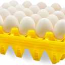 4-Pack Plastic Egg Tray Egg Crate, 30-Egg Flats for Home Chicken Farmers, Stackable & Durable, Great for Storing, Sorting & Shipping, and Reusable (4-Pack Yellow)