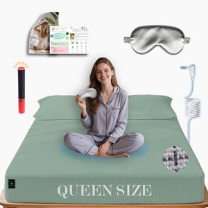 Ali King Grounding Sheets - King Size, Soft Cotton with Silver Fiber, 15'' Deep Pocket Earth Grounding Fitted Bed Sheets for Improved Sleep (Green, King 76''*80''*15'')