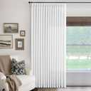 White Linen Curtains 108 Inches Long for Living Room Modern Thick Linen Flax Pinch Pleated Memory Trained Light Filtering Ceiling Track System Semi Sheer Curtain with Hook Rings 50x108 1 Panel