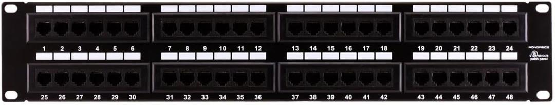 Monoprice Patch Panel (568A/B Compatible) (48, 2U)