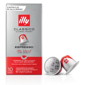Illy Espresso Compatible Capsules - Single-Serve Coffee Capsules & Pods - Classico Roast - Notes Of Caramel, Orange Blossom & Jasmine Coffee Pods - For Nespresso Coffee Machines  10 Count