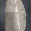 Smiry Round Picnic Tablecloth, Waterproof Elastic Fitted Table Covers for 57" - 68" Tables, Wipeable Flannel Backed Vinyl Tablecloths for Camping, Indoor, Outdoor, Color Beige