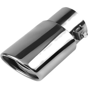 Stainless Steel Car Exhaust Tail Pipe Tip, 2.5" Inlet 3.3" Outlet Chrome-Plated Finish Tailpipe Exhaust Tip, Adjustable Car Modification Tail Throat Tail Pipe for Most Cars (Silver, Straight)