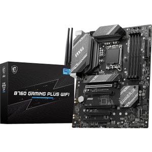 MSI B760 Gaming Plus WiFi Gaming Motherboard (Supports 12th/13th/14th Gen Intel Processors, LGA 1700, DDR5, PCIe 4.0, M.2, 2.5Gbps LAN, USB 3.2 Gen2, HDMI/DP, Wi-Fi 6E, Bluetooth 5.3, ATX)