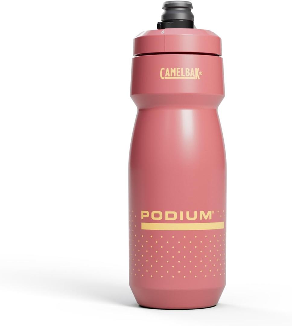 CamelBak Podium 24oz Bike Water Bottle - Easy Squeeze Bottle - Fits Most Bike Cages, Coral Sunset
