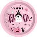 CC HOME Halloween Birthday Paper Plates Napkins Pink Pumpkin Ghost Disposable Tableware Set Party Supplies A Little Boo Theme Dinnerware Sets Serves 24 Guests for Party Plates Napkins 88PCS