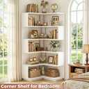 Besiost Corner Book Shelf, 6-Shelf Corner Bookshelf for Small Corner Spaces, 6-tier