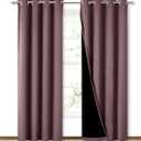 NICETOWN 100% Blackout Curtains 84 inches Long, Pair of Energy Smart & Noise Blocking Out Drapes for Baby Room Window, Thermal Insulated Guest Room Lined Window Dressing(Dry Rose, 52 inches Wide)