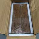 QEEIG Bathroom Floating Shelves for Wall - 15.7" Wall Mounted Shelf Over Toilet Farmhouse Home Decor Display Bookshelf Small 15.7 x 6.7 inch Set of 2, Rustic Brown (008-40BN)